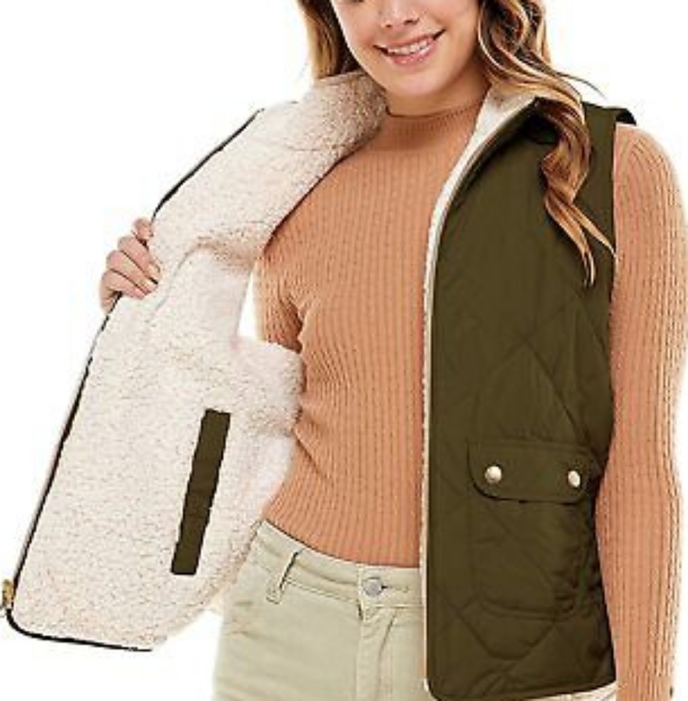 Love Tree Women's Reversible Quilted Padded Vest